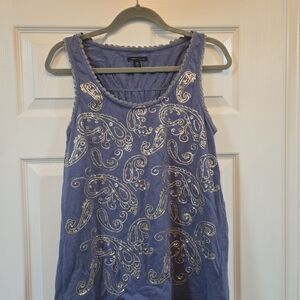 Tommy Hilfiger Blue Tank Top with Gold Embellishments